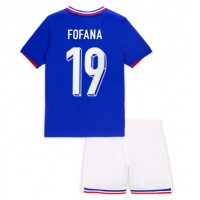 Echipament fotbal Franţa Youssouf Fofana #19 Tricou Acasa European 2024 pentru copii maneca scurta (+ Pantaloni scurti)